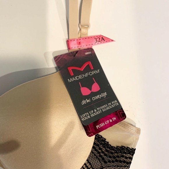 Maidenform Size 32A Wonderbra Latte Love The Lift Demi Push-Up Bra  #DM9900 - Picture 5 of 7